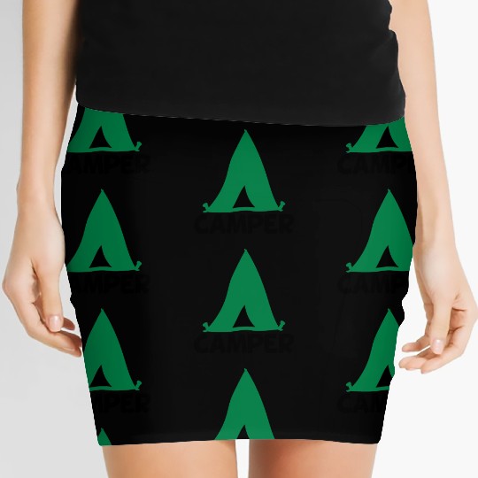 Camper tent green Women's Mini Skirts