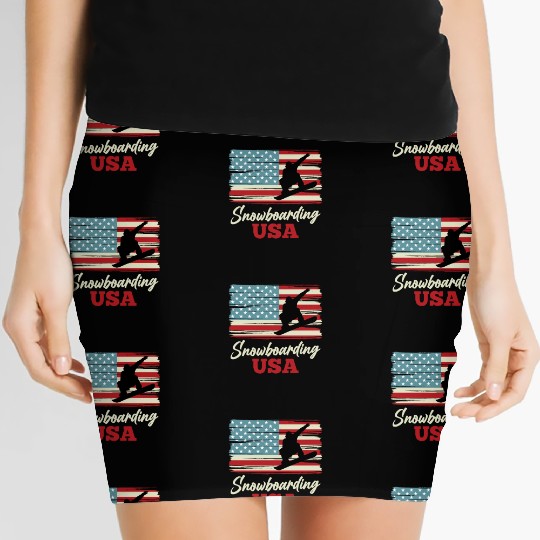 Snowboarding USA! Freestyle Snowboarders Women's Mini Skirts