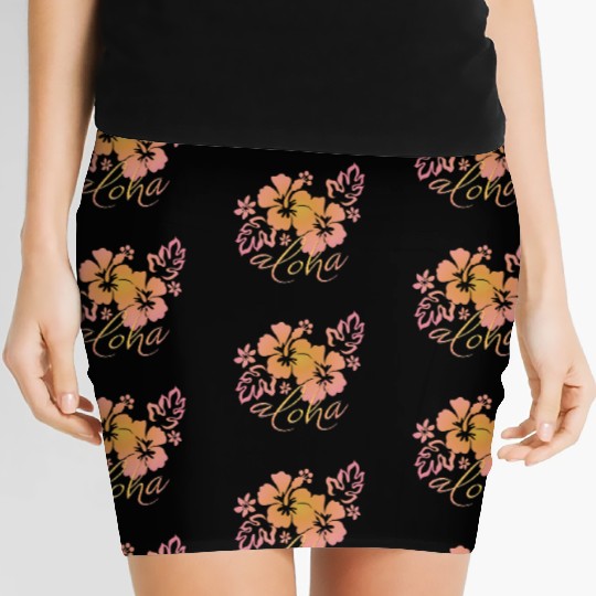 Hawaiian Sunrise Hibiscus Aloha Graphic Women's Mini Skirts