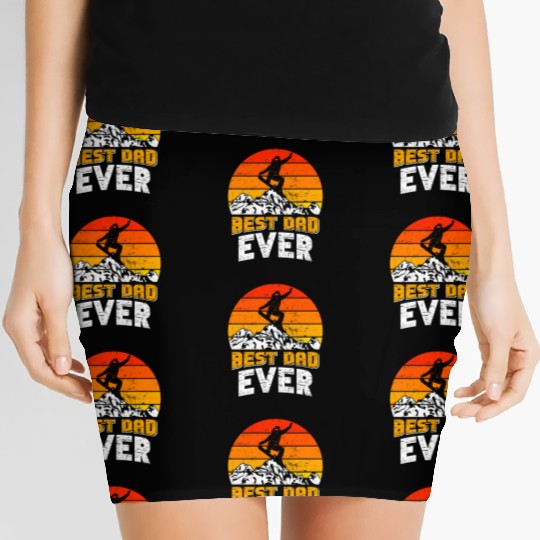 Snowboarder Best Dad Ever Snowboarding Freestyle Women's Mini Skirts