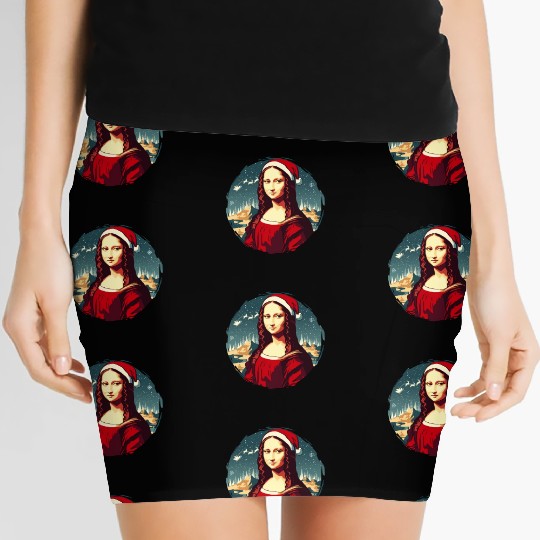 Mona Lisa Funny Christmas Art Women's Mini Skirts