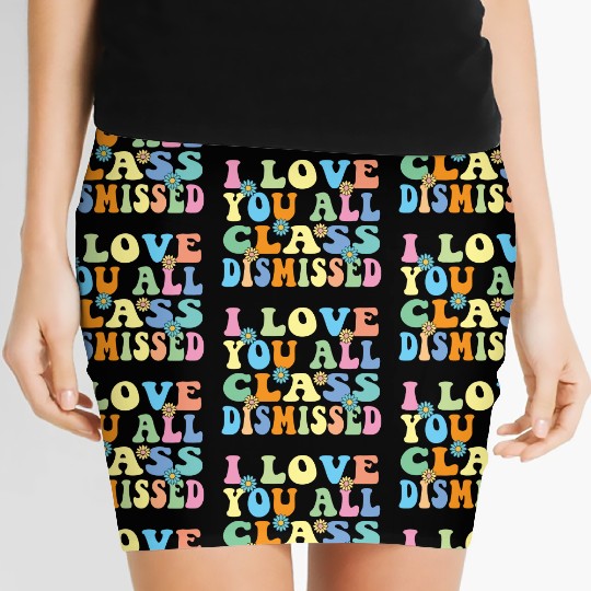 Retro I Love You All Class Dismissed Groovy Women's Mini Skirts