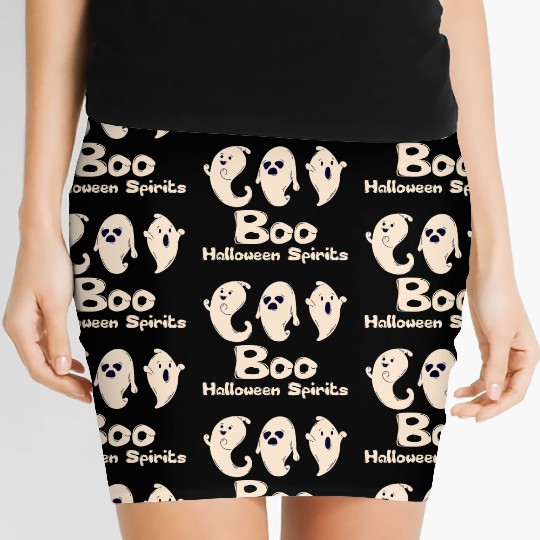 Enchanted Halloween: Boo Halloween Spirits Women's Mini Skirts