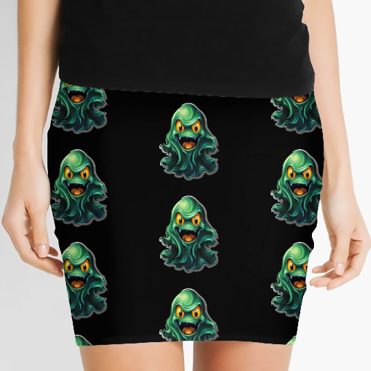 Ghost Lover Cartoon Style Halloween Ghost Spooky Women's Mini Skirts