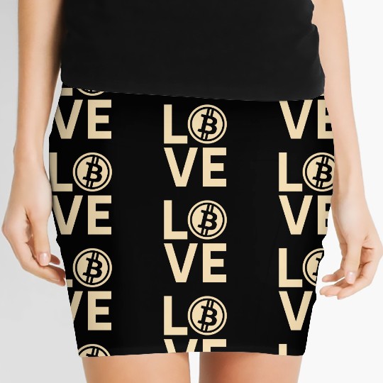 Modern Bitcoin Love Design Women's Mini Skirts
