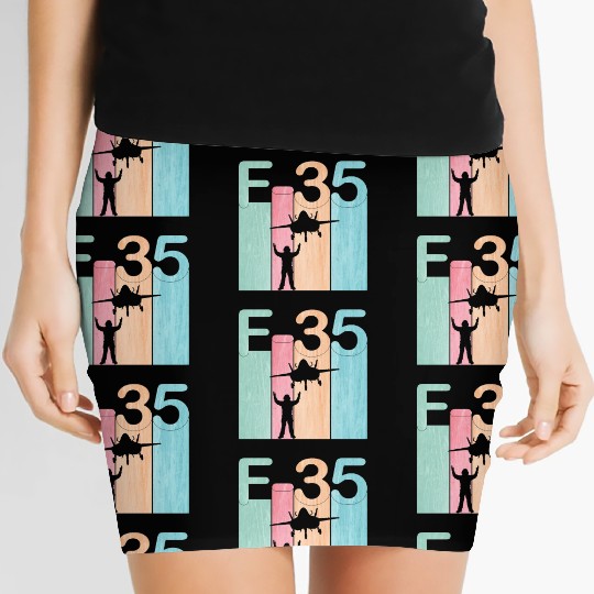 F35 Vintage Air Force Fighter Jets Women's Mini Skirts