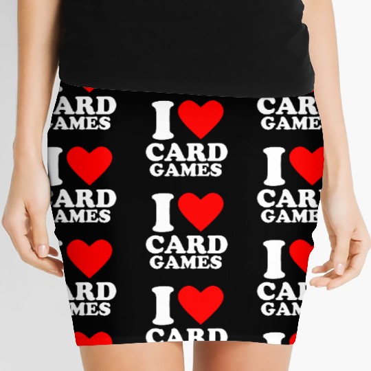 Geek Nerdy Gamer I Love Card Games Women's Mini Skirts