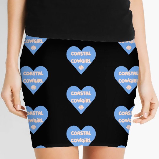 Coastal Cowgirl blue heart Women's Mini Skirts