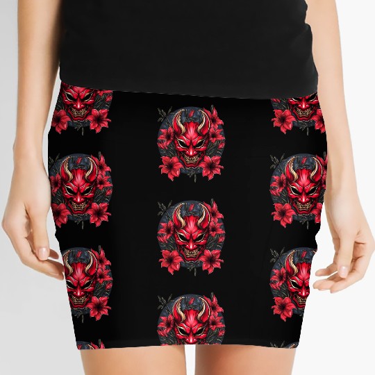 Hannya Red Lily Women's Mini Skirts