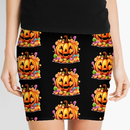 Fun Halloween Sweet Pumpkin Sugar Magic Women's Mini Skirts