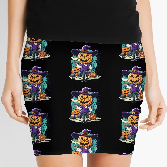 Boy Candy Punppkin Halloween Women's Mini Skirts