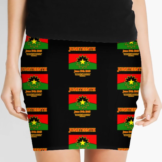 Juneteenth Red Black and Green Women's Mini Skirts