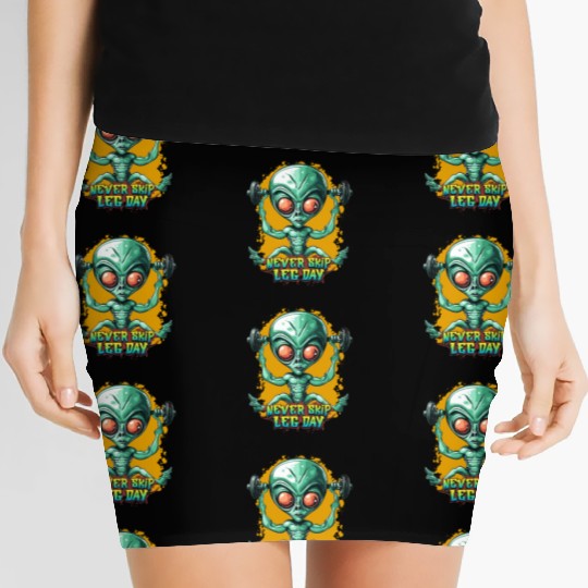 Never skip leg day, Gym Workout, Alien gym Women's Mini Skirts