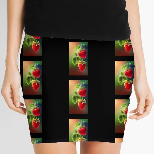 This design is strawberry fruit Women's Mini Skirts