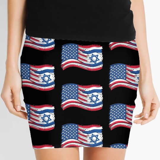 USA Israel flag! We stand with Israel! Women's Mini Skirts
