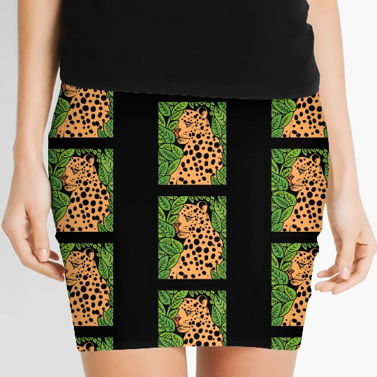 Jaguar in Forest Wildlife Biologist Gift Women's Mini Skirts