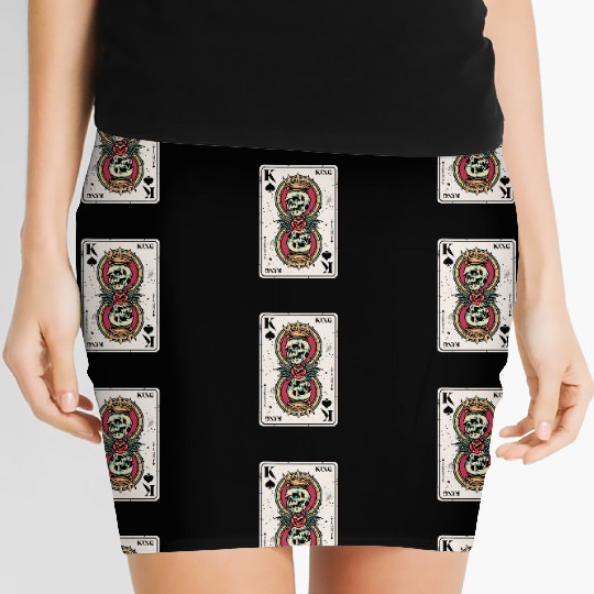 King on Spades Horror Halloween Card Game Creepy Women's Mini Skirts