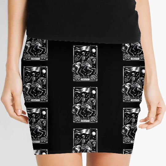 Death Tarot Card Horror Design Women's Mini Skirts