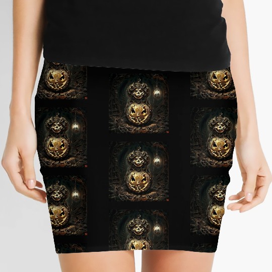 halloween pumpkin Women's Mini Skirts