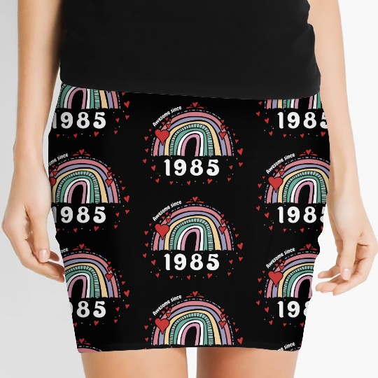 Cute Rainbow Awesome 1985 - 38th Birthday w/ Women's Mini Skirts