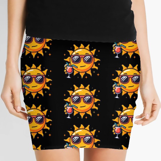 Sun cocktail relaxation star sun Women's Mini Skirts