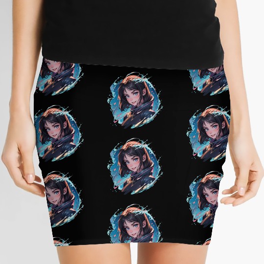 Adventure girl water splash Women's Mini Skirts