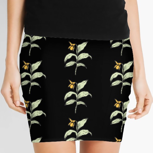 Yellow Orchid Plants Lover Gift Women's Mini Skirts