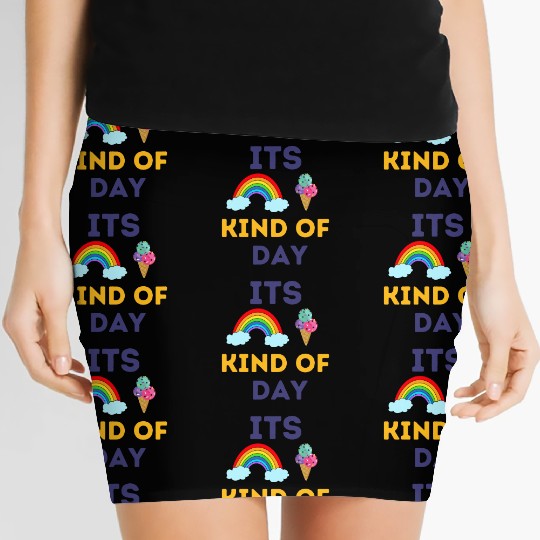 its rainbow and ice cream kind of day Women's Mini Skirts
