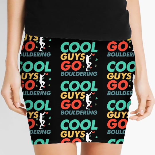 Cool Guys Go Bouldering Climbing Boulder Women's Mini Skirts