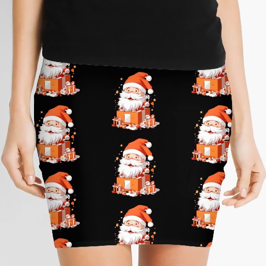 Merry Christmas and Santa Claus Women's Mini Skirts