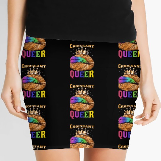 Croissant Queer French Pastry Funny LGBTQ Women's Mini Skirts