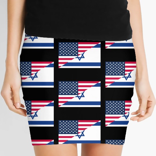 Israel USA flag flags Women's Mini Skirts