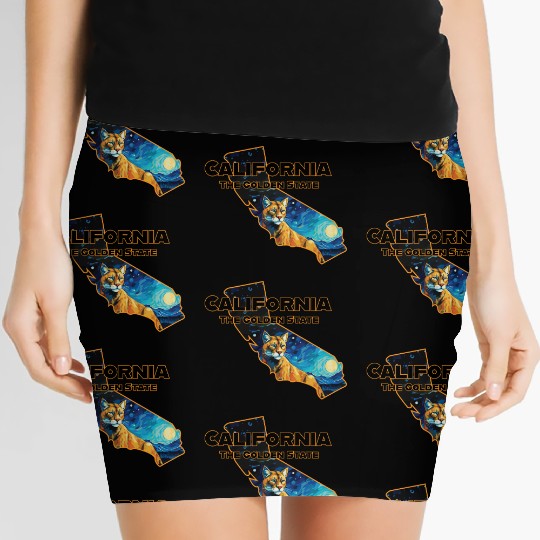 California Wildlife - mountain lion Women's Mini Skirts