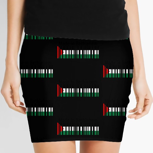 Made in Bethlehem Barcode Palestine Flag for Pales Women's Mini Skirts