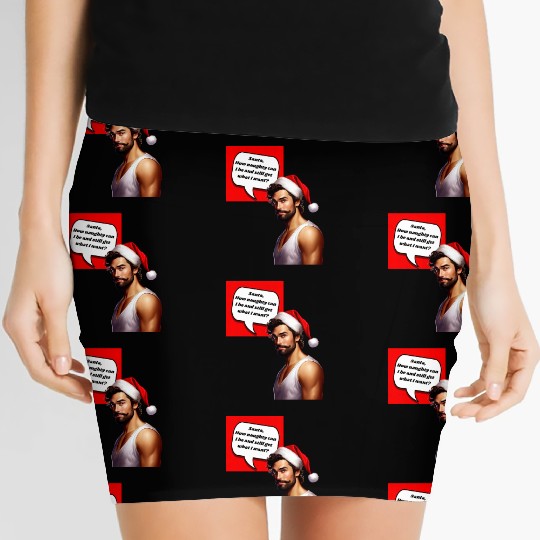 Christmas Nice Cute and Handsome Man Women's Mini Skirts