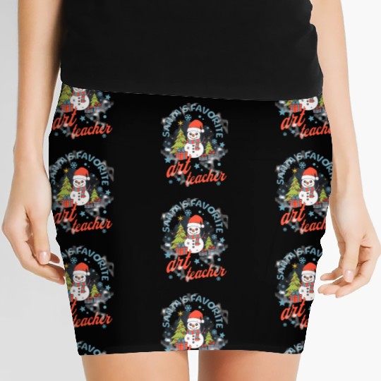 Santa s favorite art teacher Women's Mini Skirts