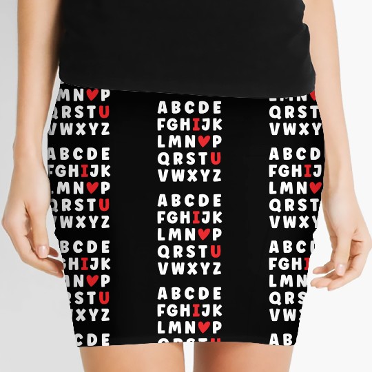 I Love You English Teacher Valentines Day Heart Women's Mini Skirts