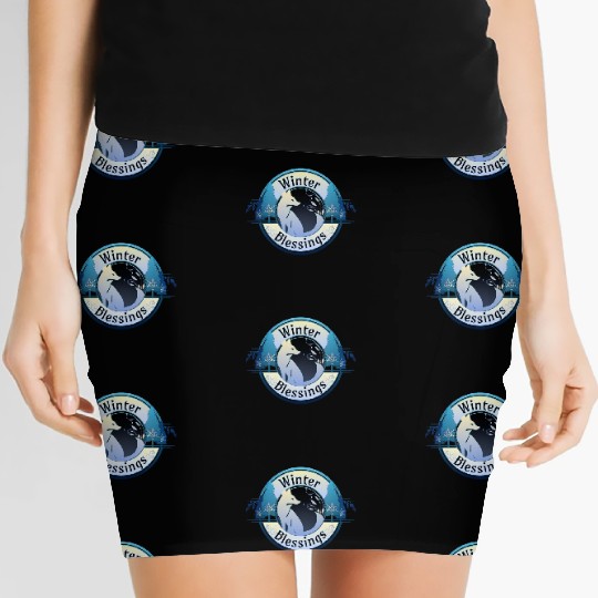 Winter Blessings Fox Badge Women's Mini Skirts