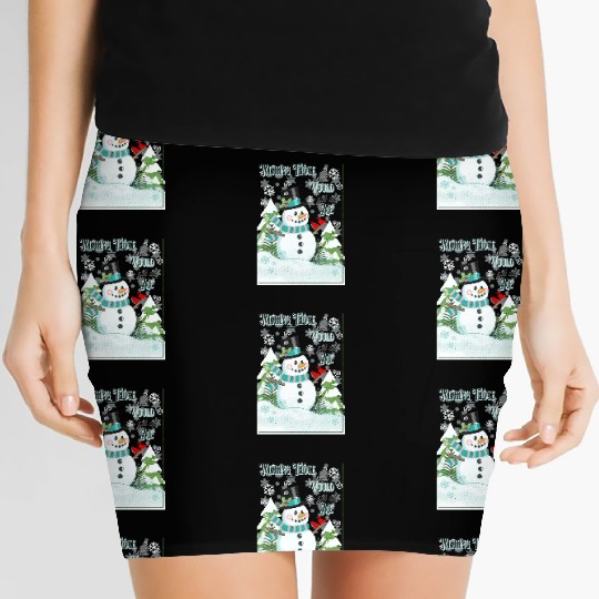 Funny Cranky Snowman Women's Mini Skirts