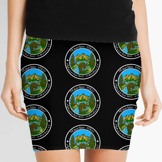 Mountain Hiker Bear Wilderness Women's Mini Skirts