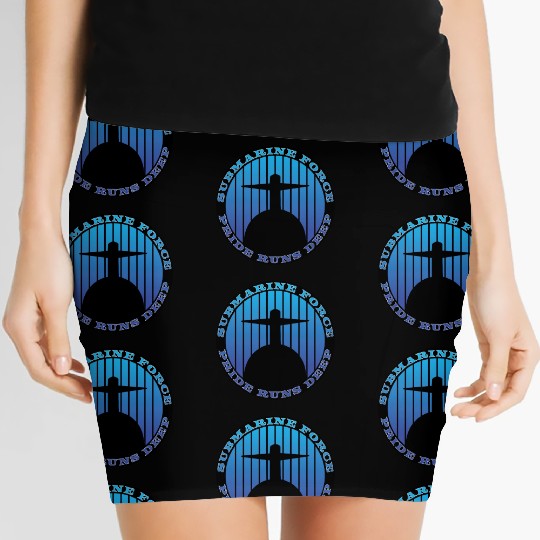 Submarine Force Pride Runs Deep Ocean Blue Women's Mini Skirts