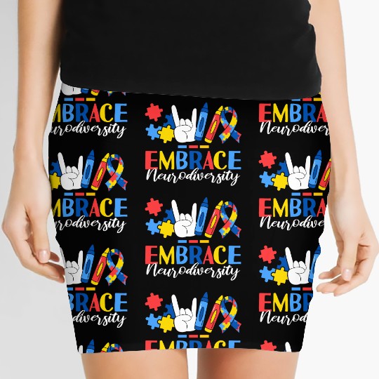 Embrace Neurodiversity ABA Therapist Behavioral Women's Mini Skirts