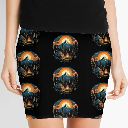 Forest nature trekking adventure Women's Mini Skirts