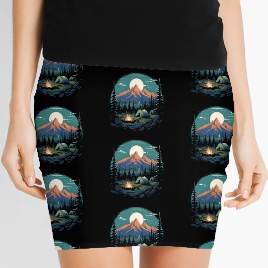 Forest nature trekking adventure Women's Mini Skirts