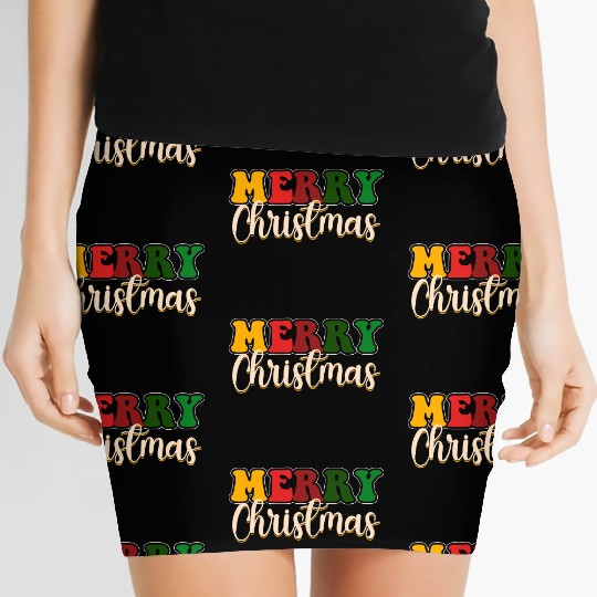 Merry Christmas, Santa Claus, Xmas Season Blessed Women's Mini Skirts