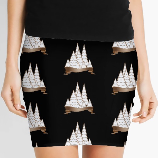 beautiful gingerbread forest for Christmas Women's Mini Skirts