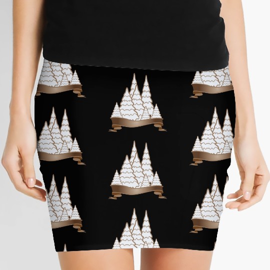 beautiful gingerbread forest for Christmas Women's Mini Skirts