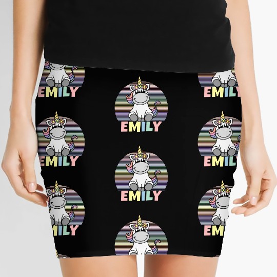 Emily Name Unicorn Women's Mini Skirts