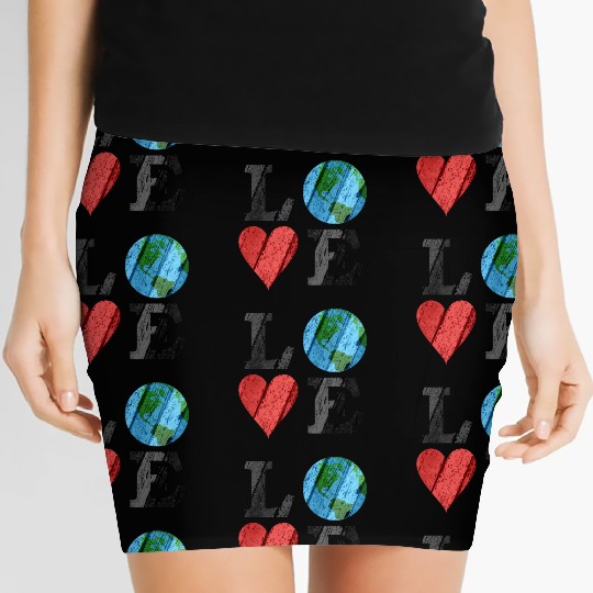 Earth Love With Heart And Earth Women's Mini Skirts