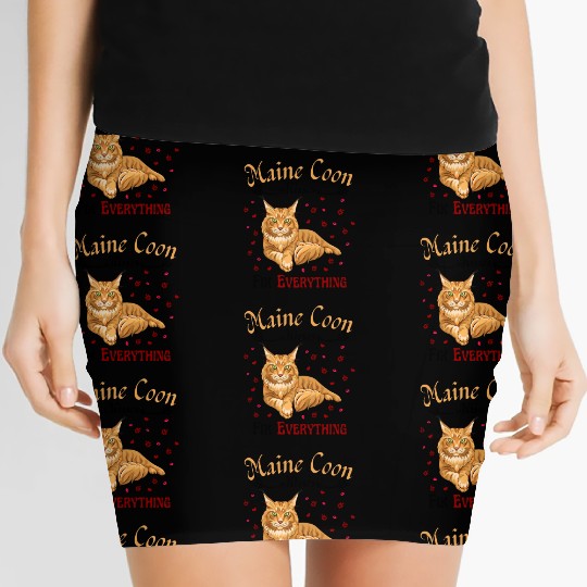 Maine Kisses Fix Everything Cute Maine Cat Lover Women's Mini Skirts